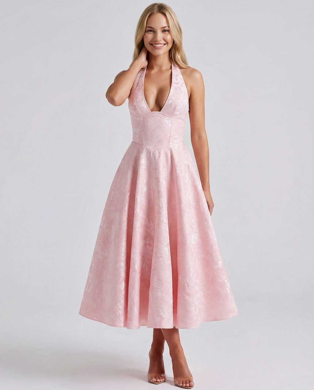 Livia | Vintage Halter Midi Dress