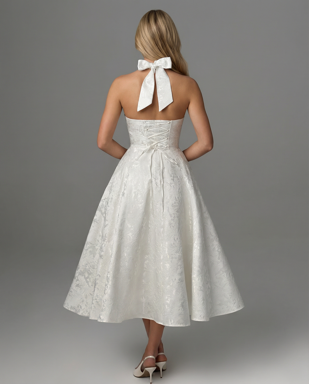 Livia | Vintage Halter Midi Dress