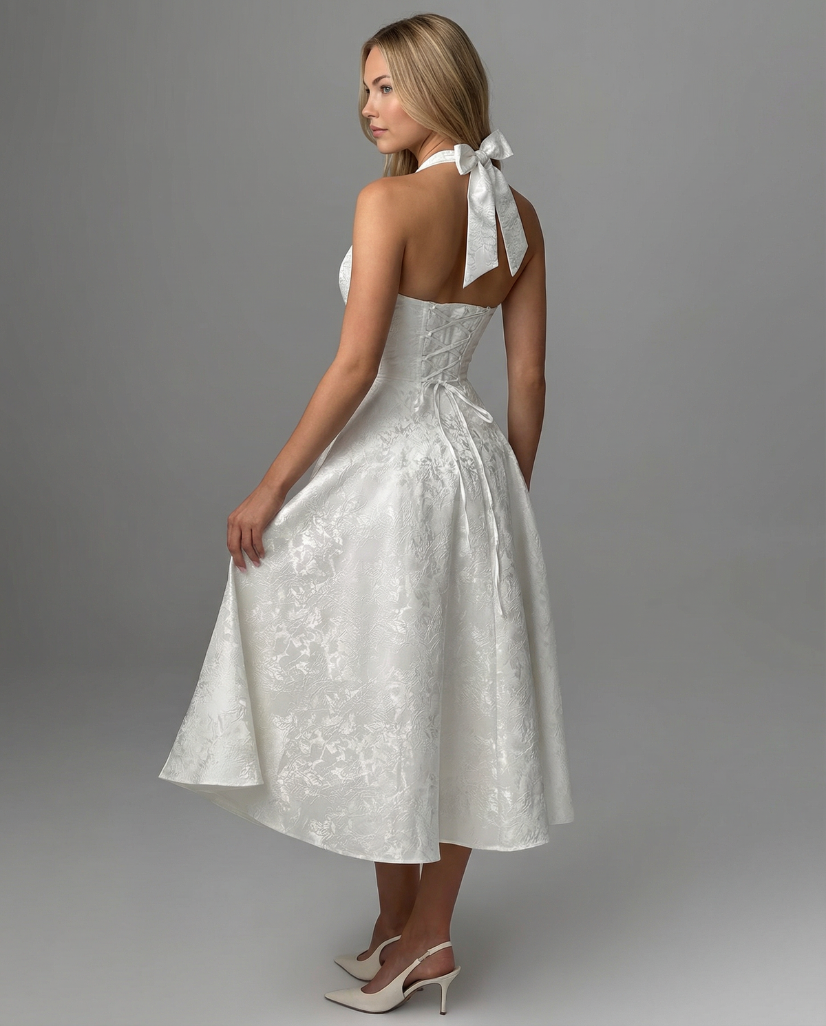 Livia | Vintage Halter Midi Dress