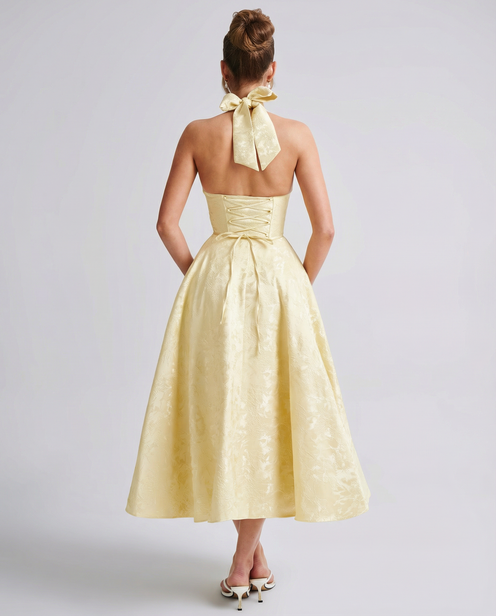 Livia | Vintage Halter Midi Dress