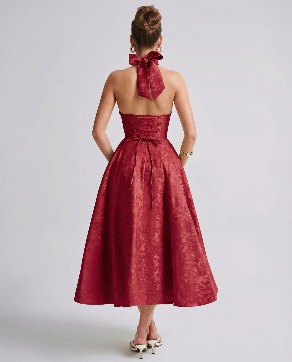 Livia | Vintage Halter Midi Dress