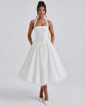 Natalia | Elegant White Midi Dress