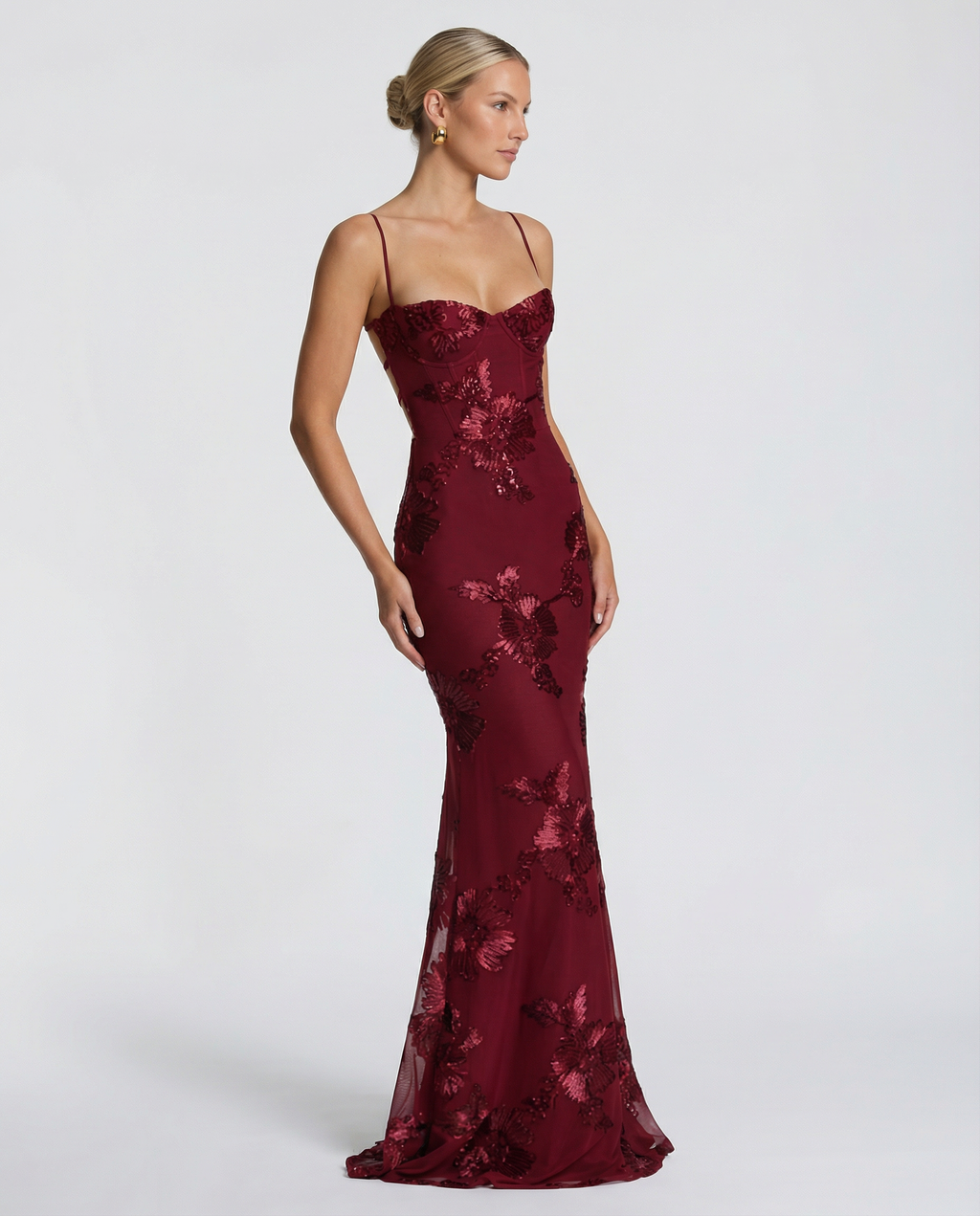 Aurélie | Embroidered Evening Maxi Dress
