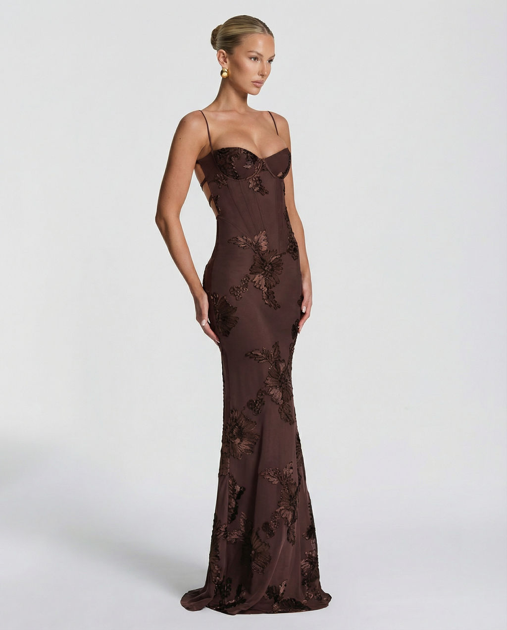 Aurélie | Embroidered Evening Maxi Dress