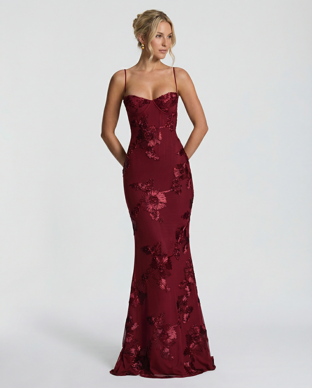 Aurélie | Embroidered Evening Maxi Dress