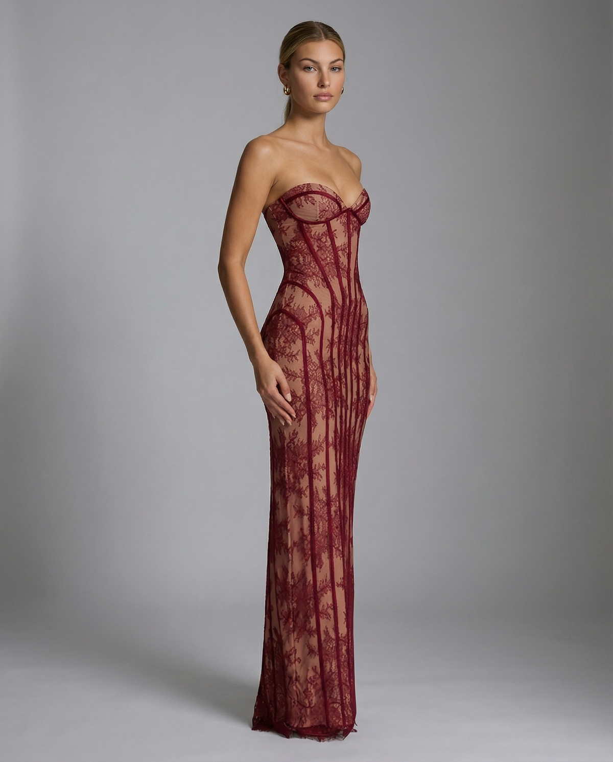 Tina | Lace Corset Maxi Dress