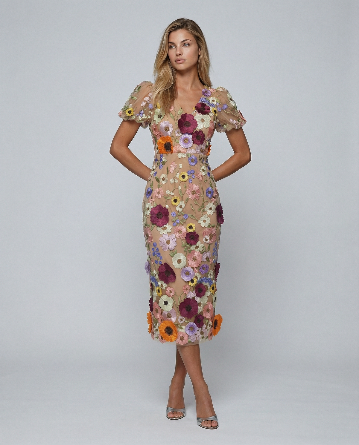 Felicity | Embroidered Midi Dress