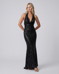 Romana | Sequin Halter Maxi Dress