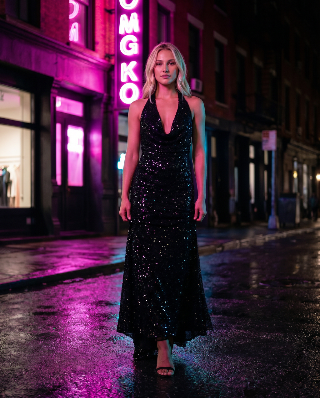 Romana | Sequin Halter Maxi Dress