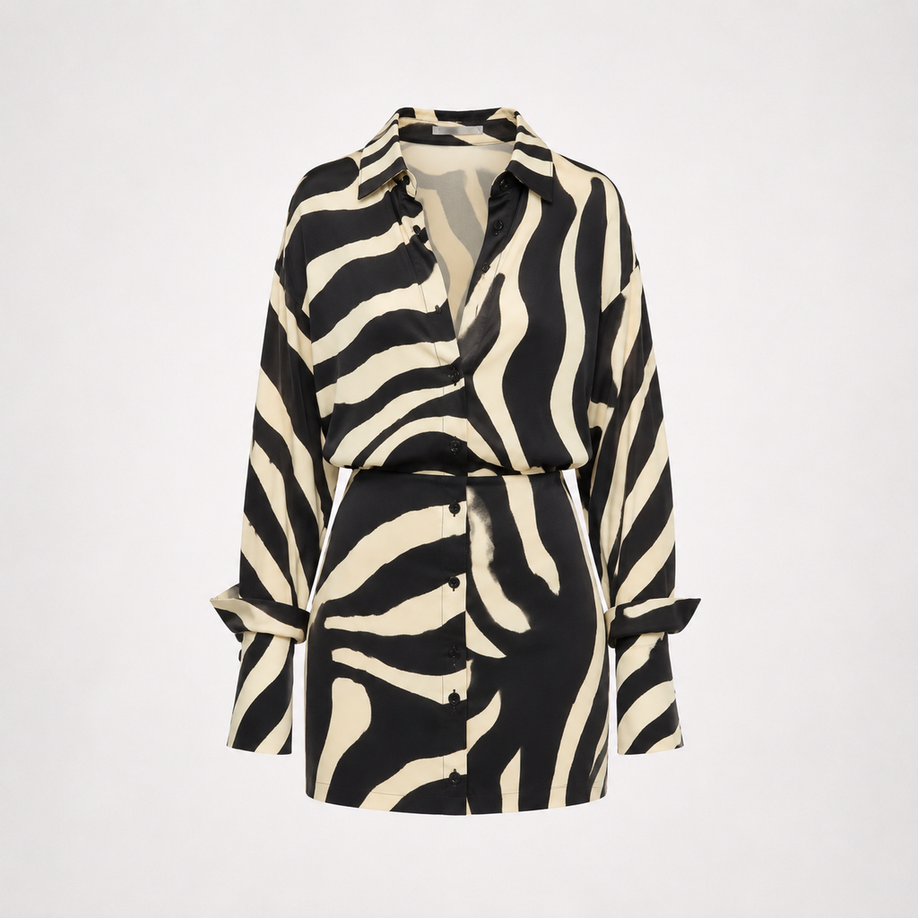 Kayla | Zebra Print Long Sleeve Mini Dress