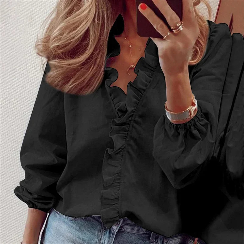 Enola | Feminine Blouse with Playful Ruffles for Women