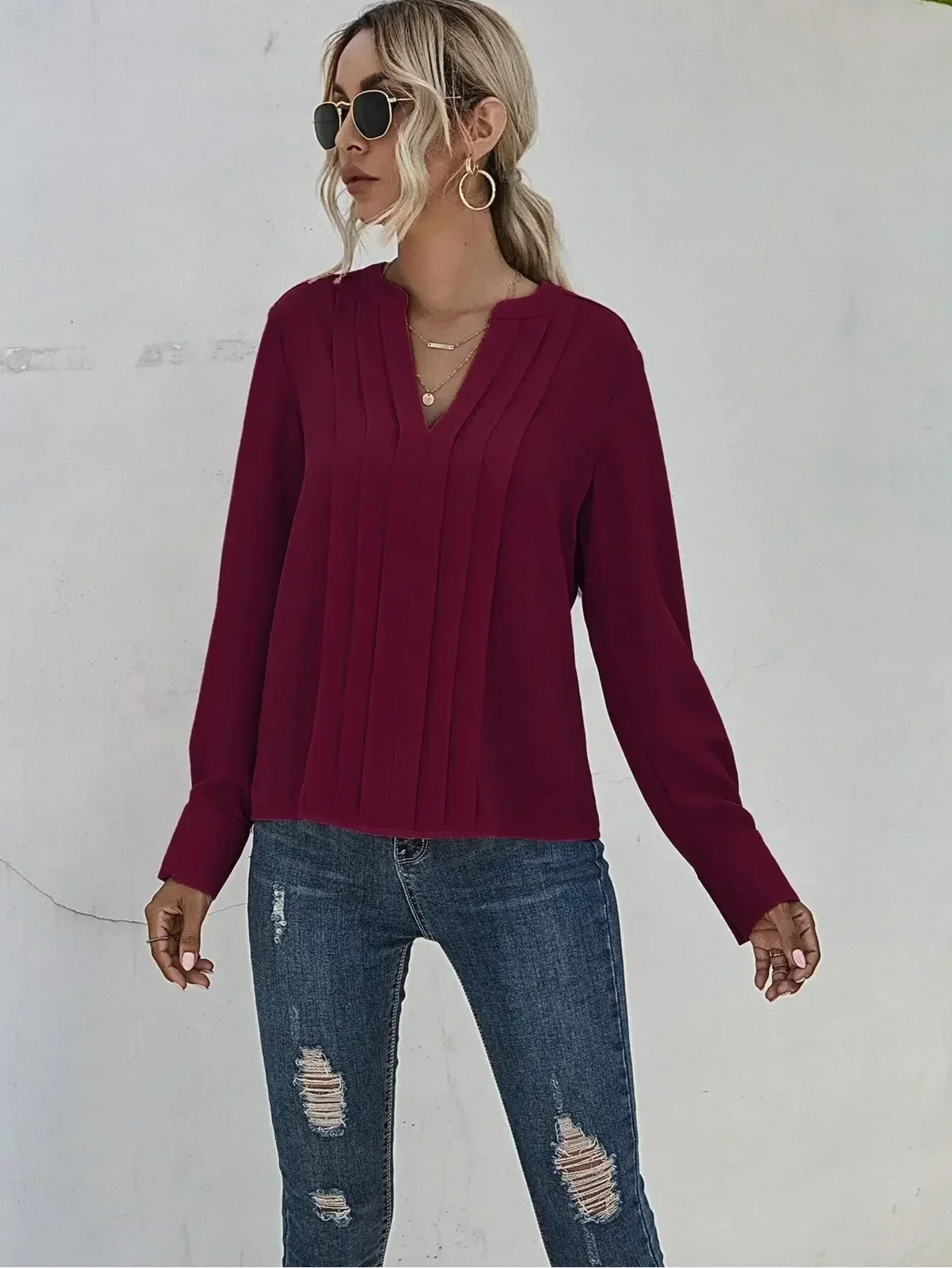 Seona | Elegant Pleated Blouse for Women