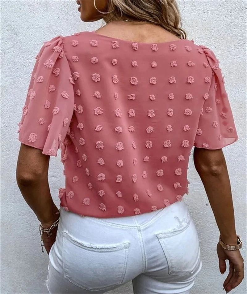 Beatriz | Feminine Blouse with 3D Floral Details for Women