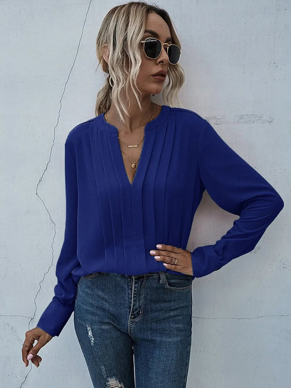 Seona | Elegant Pleated Blouse for Women