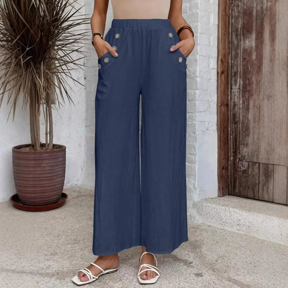 Rhea | Linen Wide-Leg Trousers for Women
