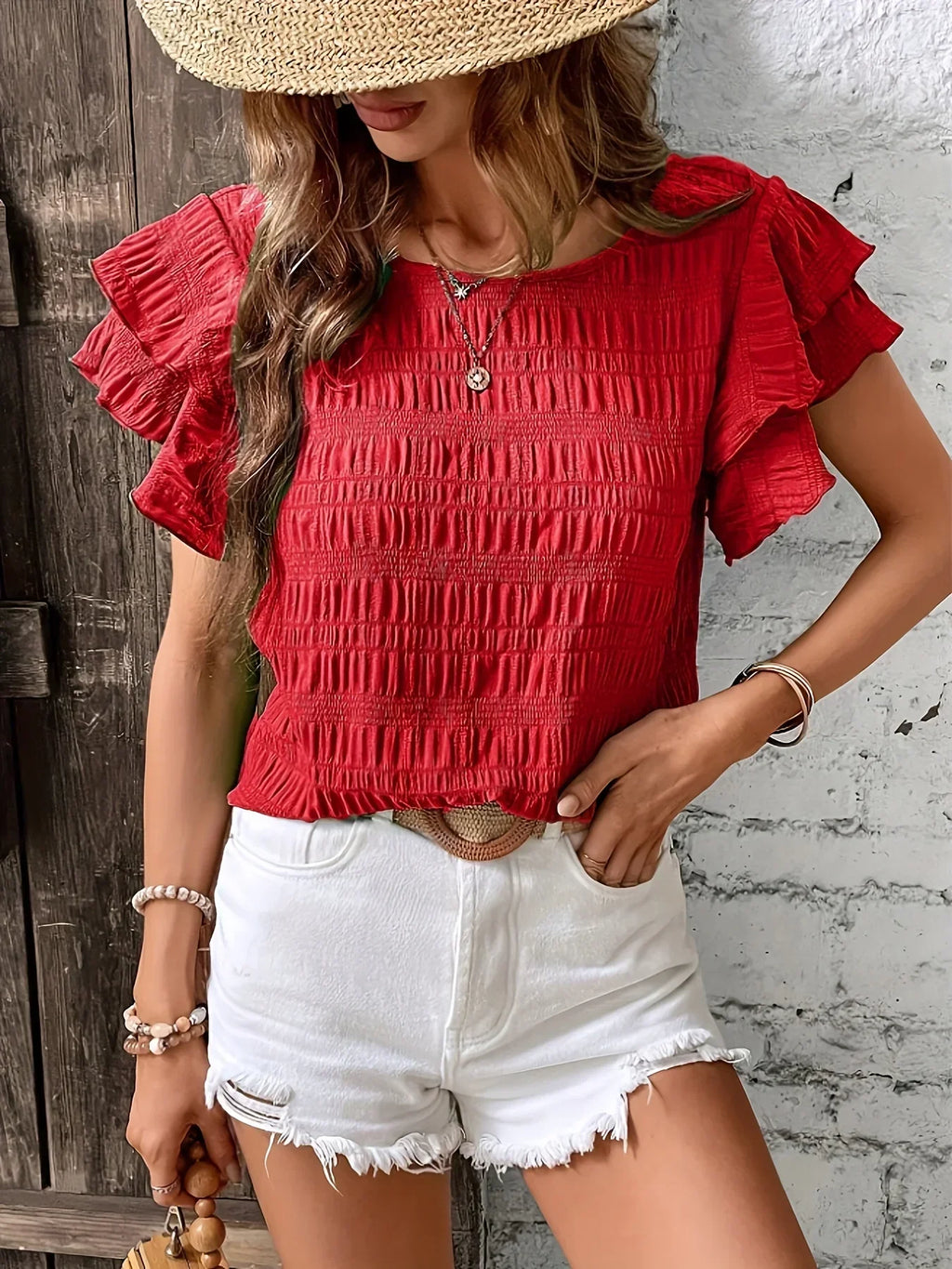 Charmaine | Light &amp; Breezy Blouse with Playful Ruffles for Women