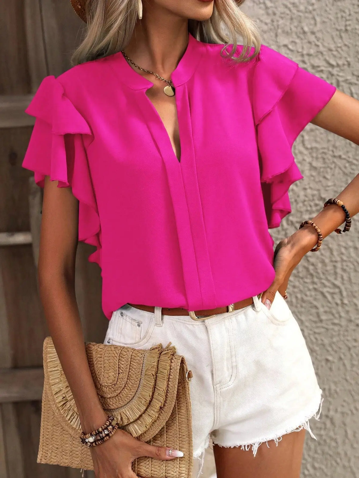 Amira | Chic Blouse with Elegant Ruffle Sleeves for Women