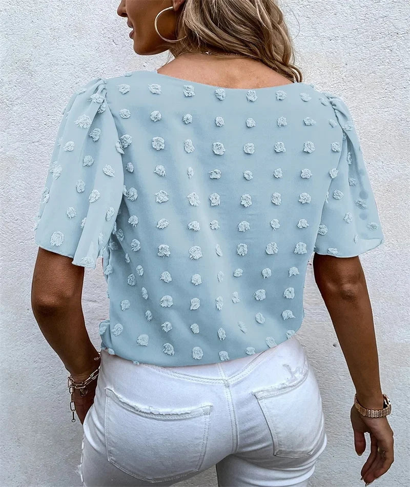 Beatriz | Feminine Blouse with 3D Floral Details for Women