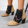 Heloise | Elegant Lacy Mesh High Heel Boots