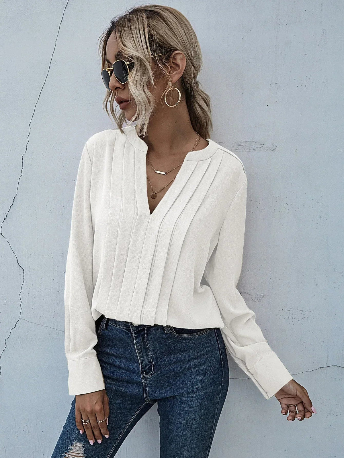 Seona | Elegant Pleated Blouse for Women