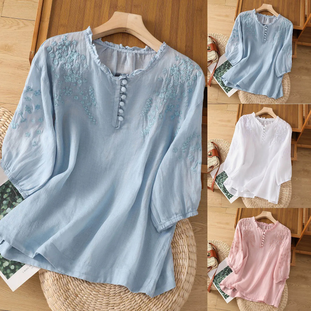 Suzanne™ | Floral Button-Front Blouse