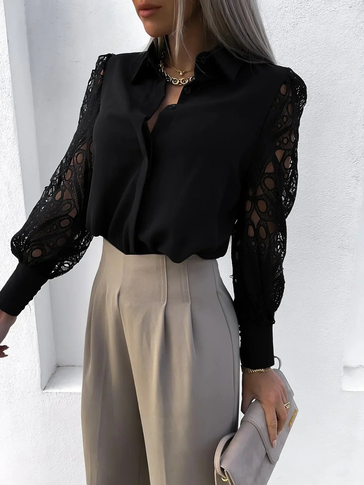Nerina | Sophisticated Statement-Sleeve Blouse for Women