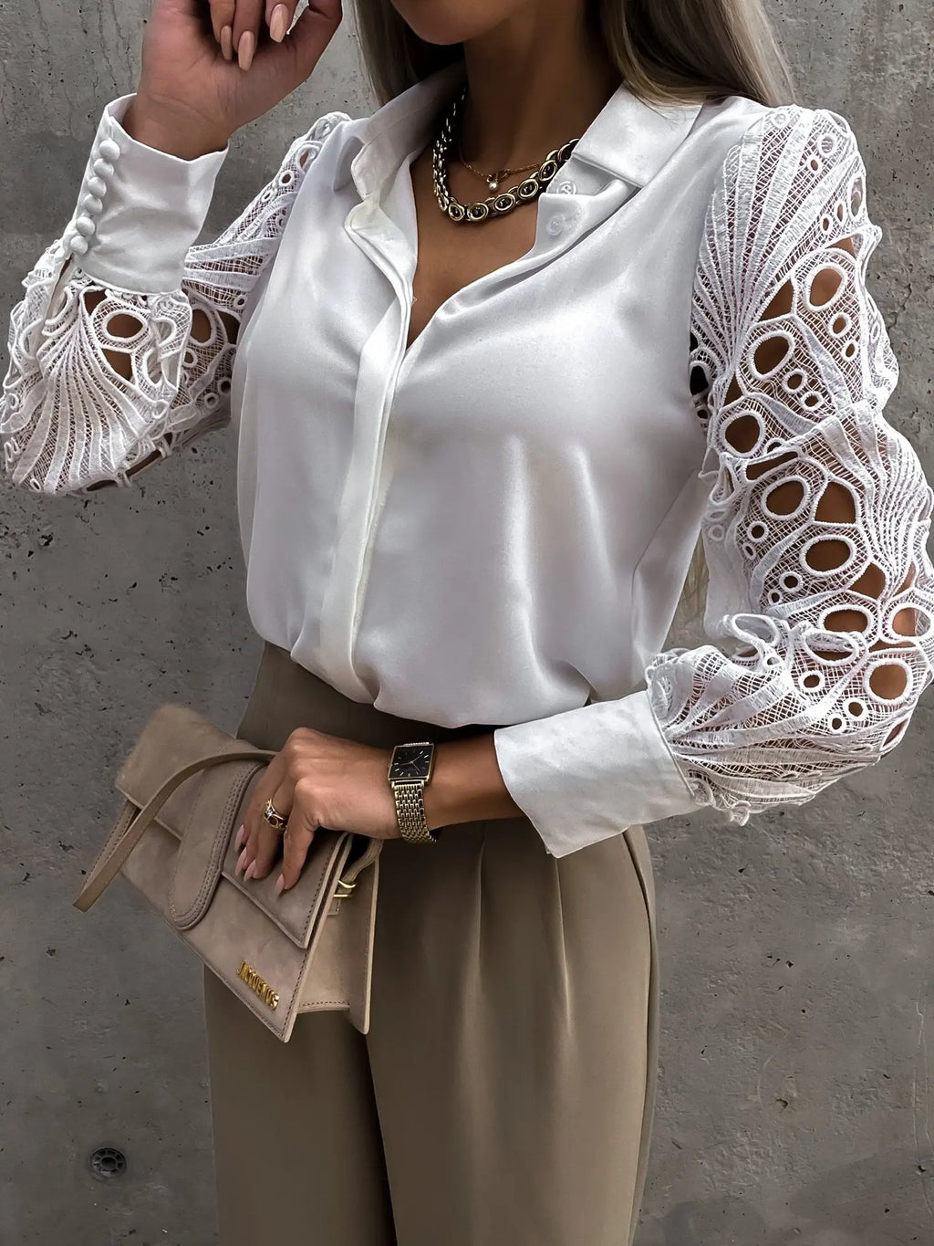 Nerina | Sophisticated Statement-Sleeve Blouse for Women