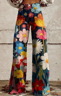 Herminia | Linen Floral Trousers for Women