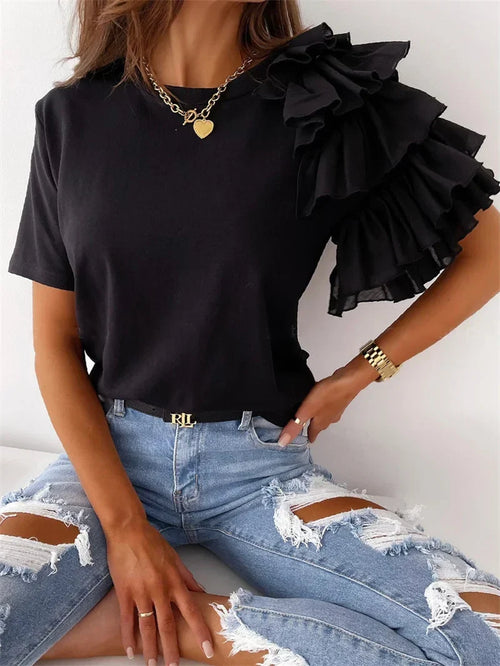Anna | Chic Top with Bold Ruffle Sleeves for Women