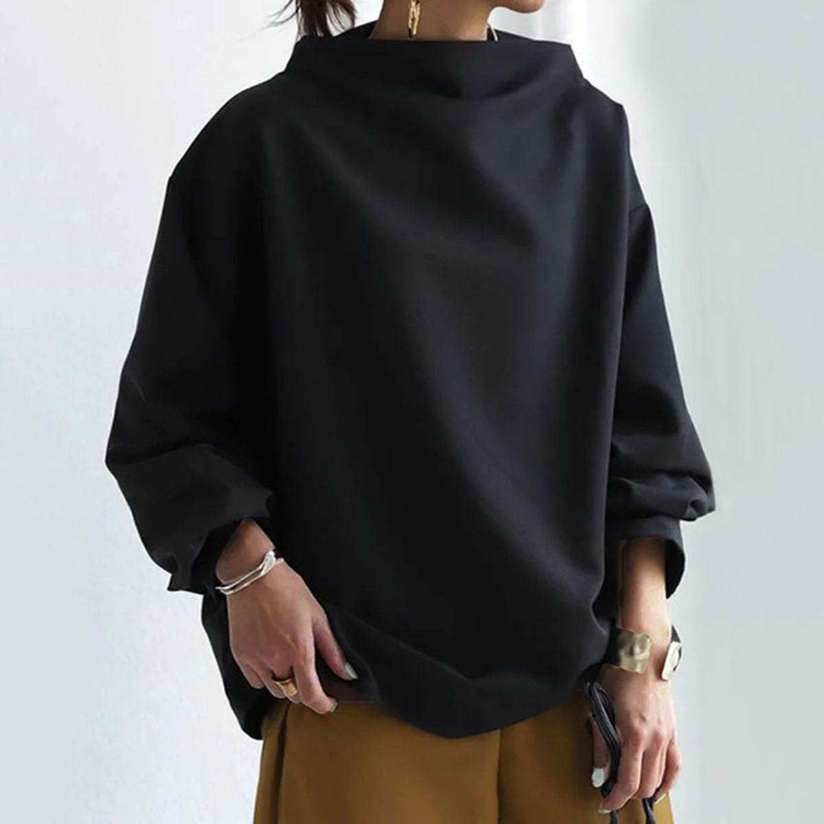 Louisette | Cashmere High-Neck Casual Top for Women
