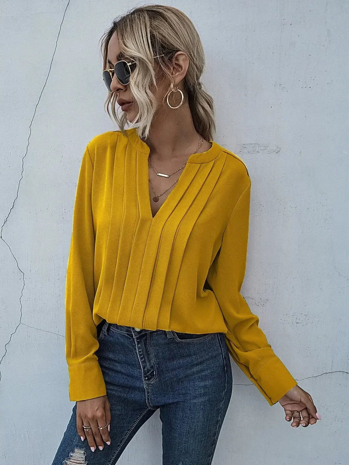 Seona | Elegant Pleated Blouse for Women