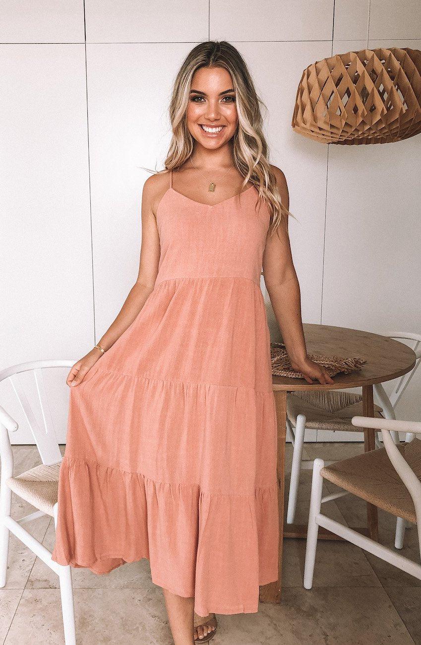 Cecilia | Rust Midi Dress