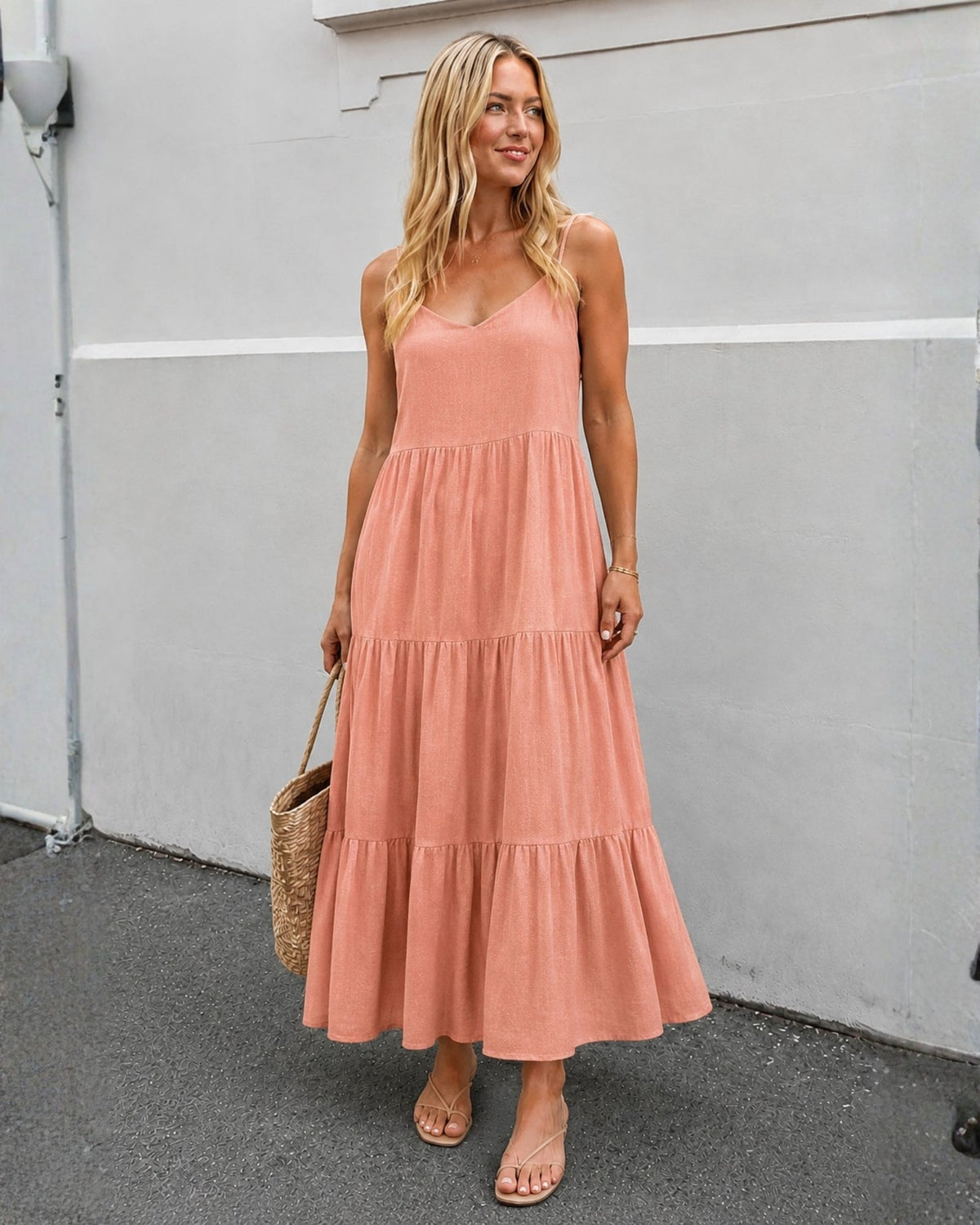 Cecilia | Rust Midi Dress