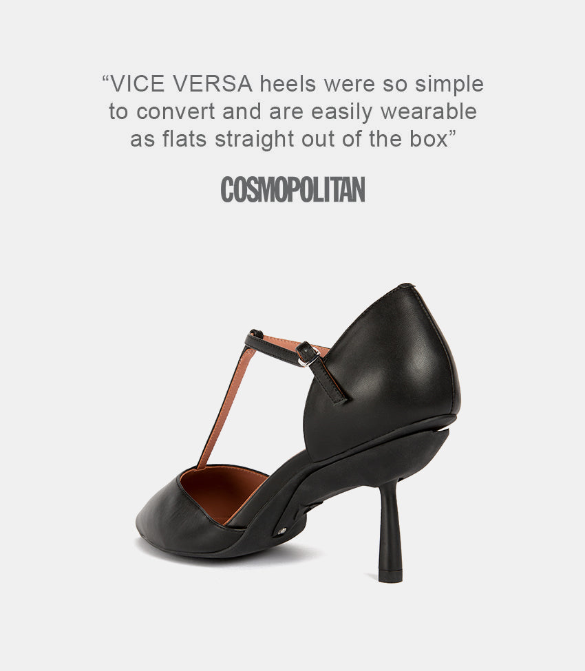 Consuelo | Classic Black T-Strap Heels