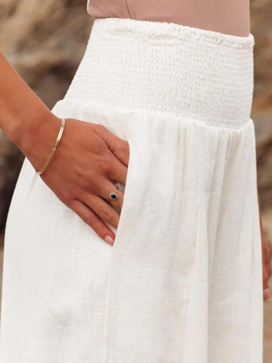 Anabela | Linen Wide-Leg Beach Trousers for Women