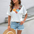 Giuditta | Crochet-Trim V-Neck Top for Women