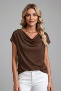 Jemima | Draped Cowl Neck Blouse in Eight Colours