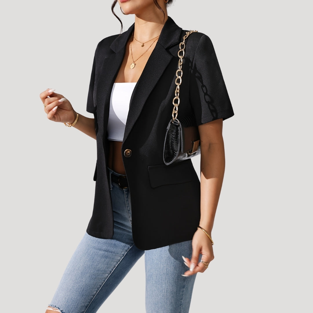 Constance | Short-Sleeve Black Blazer for Women