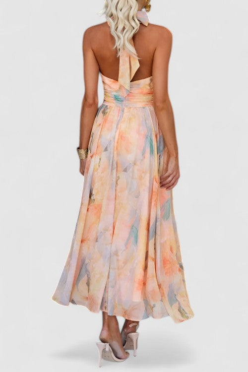 Élodie | Floral Halter Maxi Dress
