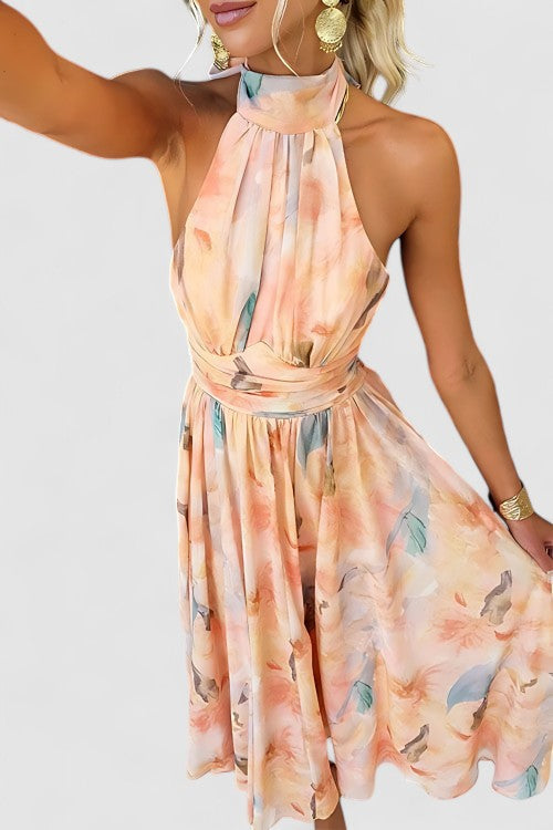 Élodie | Floral Halter Maxi Dress
