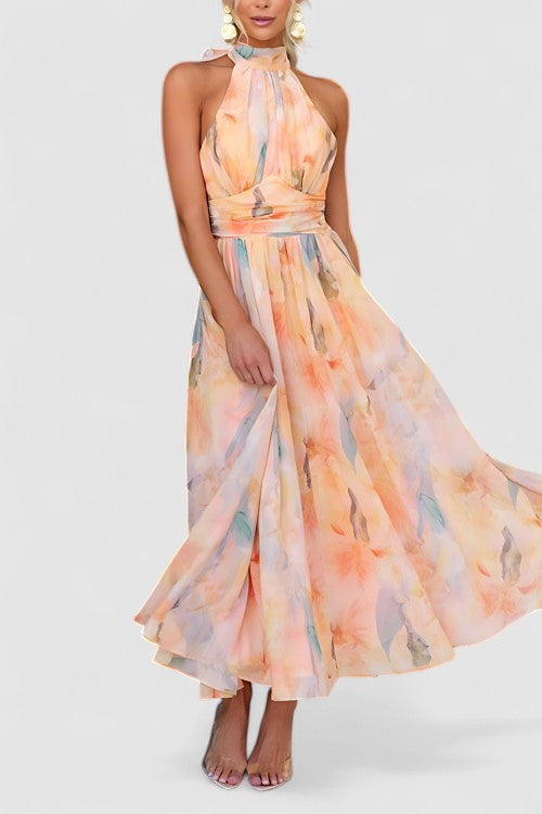 Élodie | Floral Halter Maxi Dress