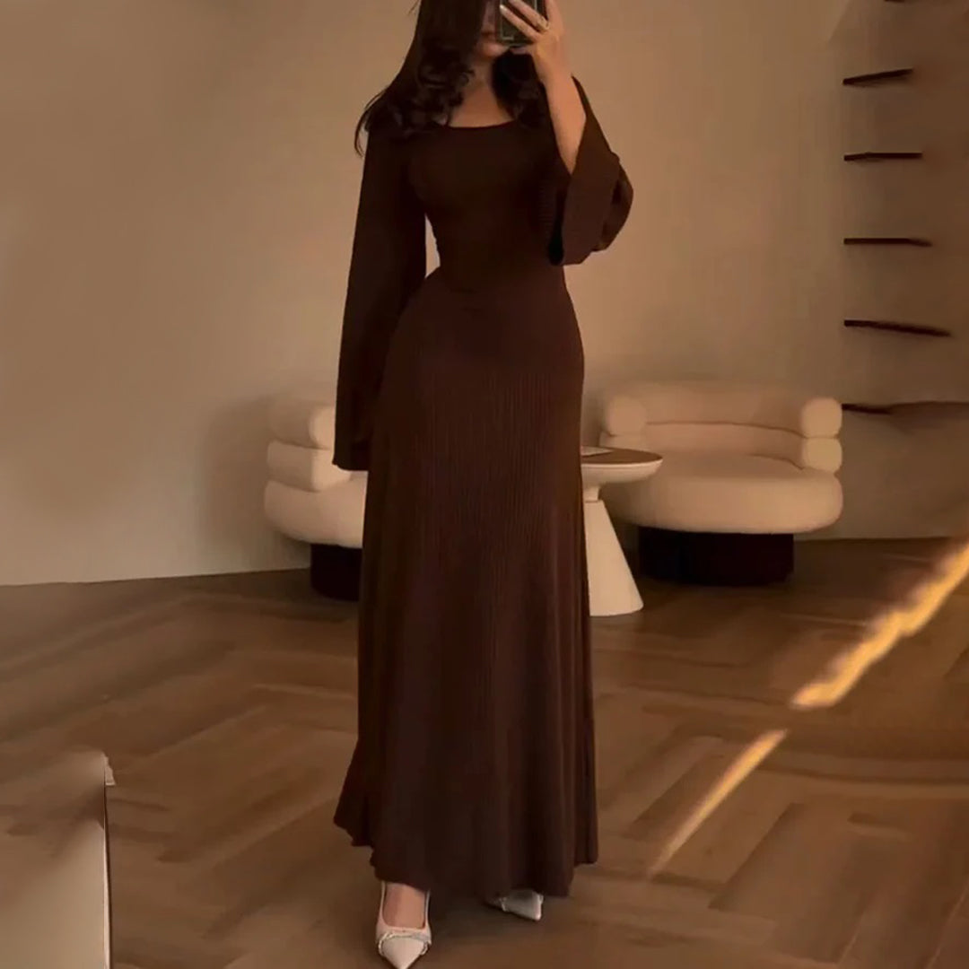 Veronica | Ribbed Knit Maxi Dress