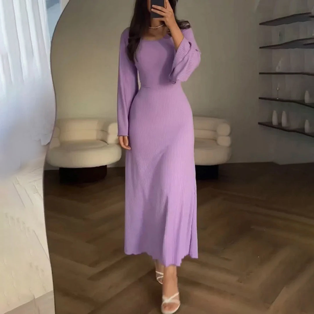 Veronica | Ribbed Knit Maxi Dress