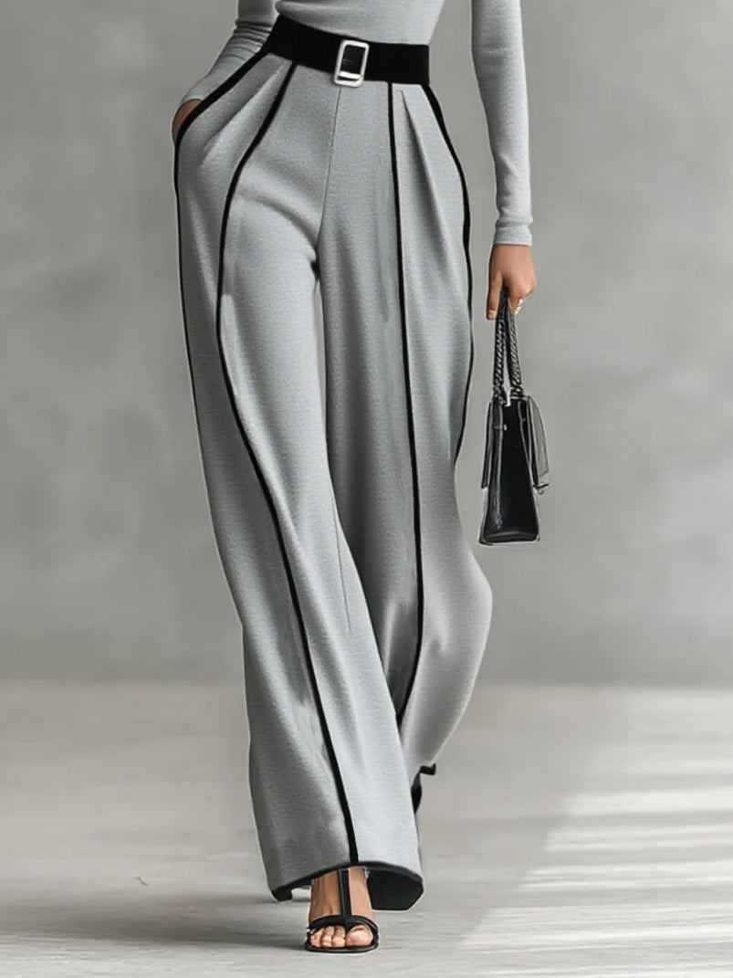 Ottavia | High-Neck Top and Wide-Leg Pants Set for Women
