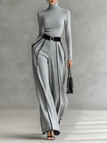 Ottavia | High-Neck Top and Wide-Leg Pants Set for Women