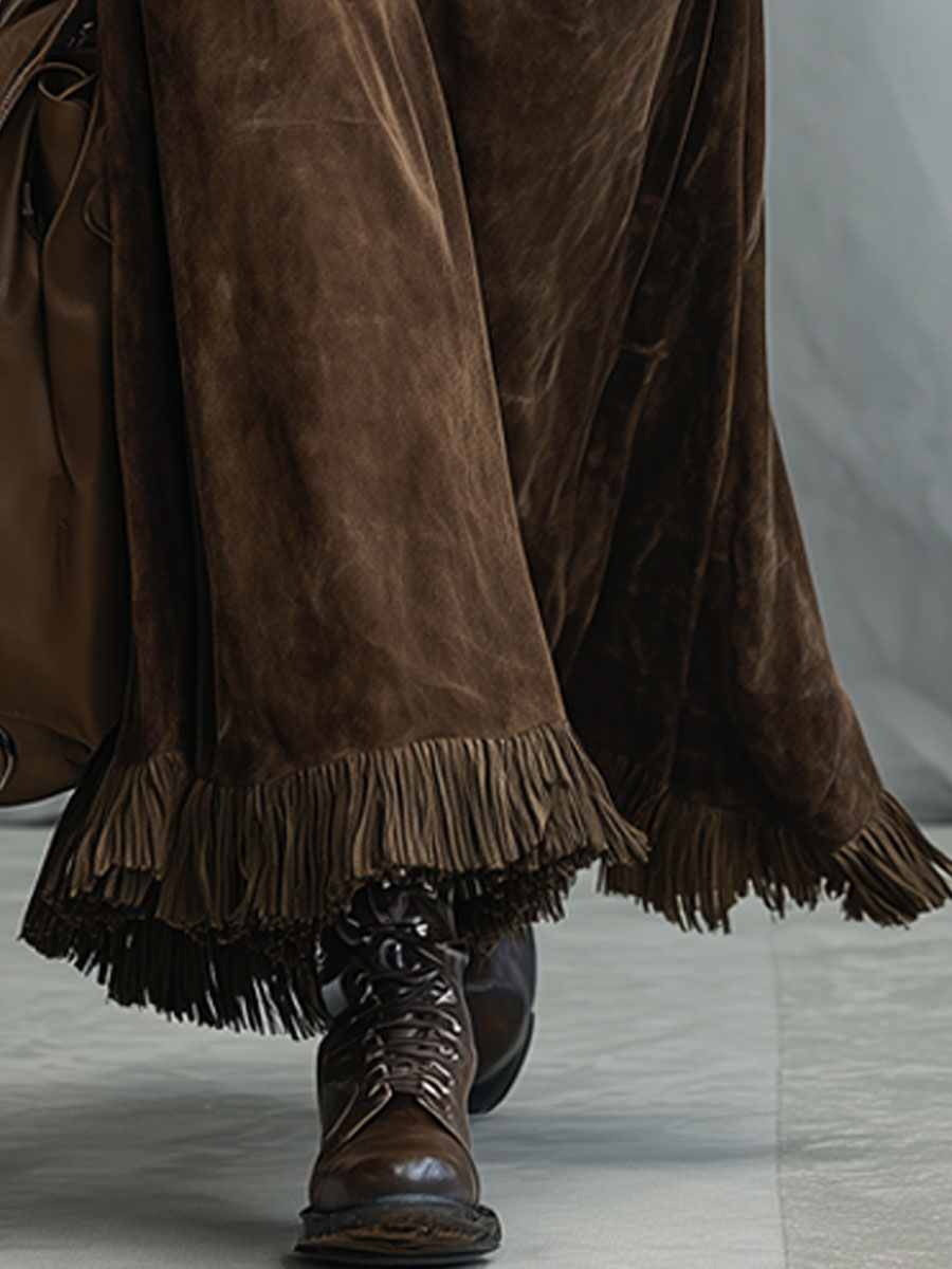 Cosima | Faux Suede Tassel Skirt