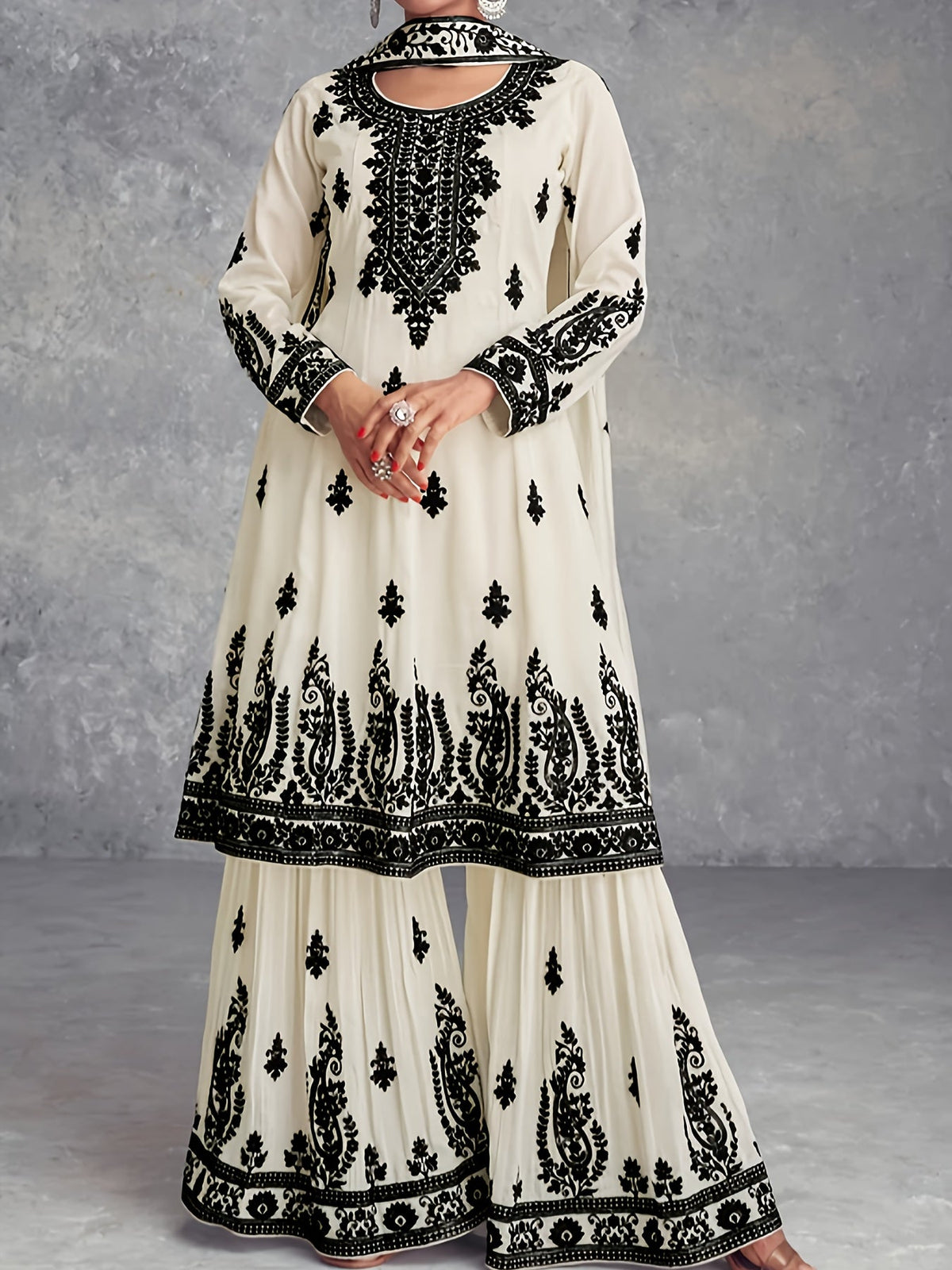 Zareen | Elegant Printed Two-Piece Set for Women