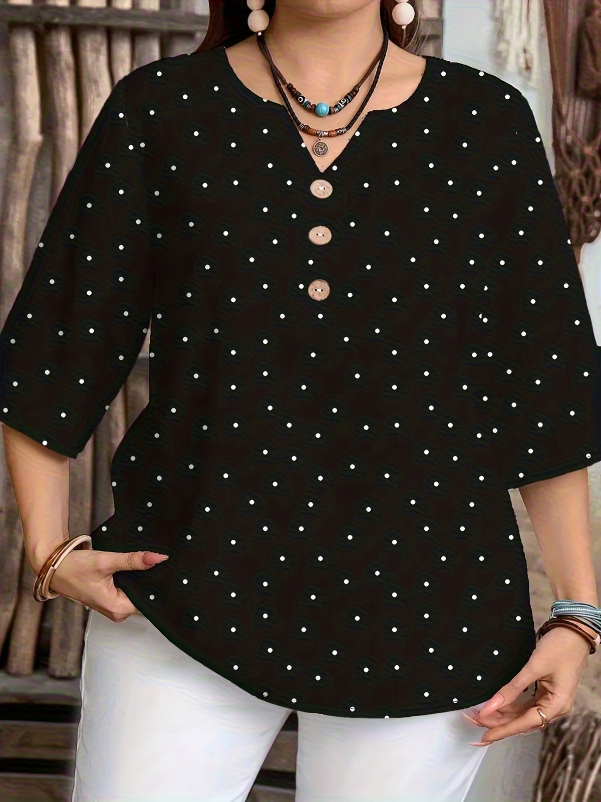 Costanza | Classic Polka Dot Everyday Blouse for Women