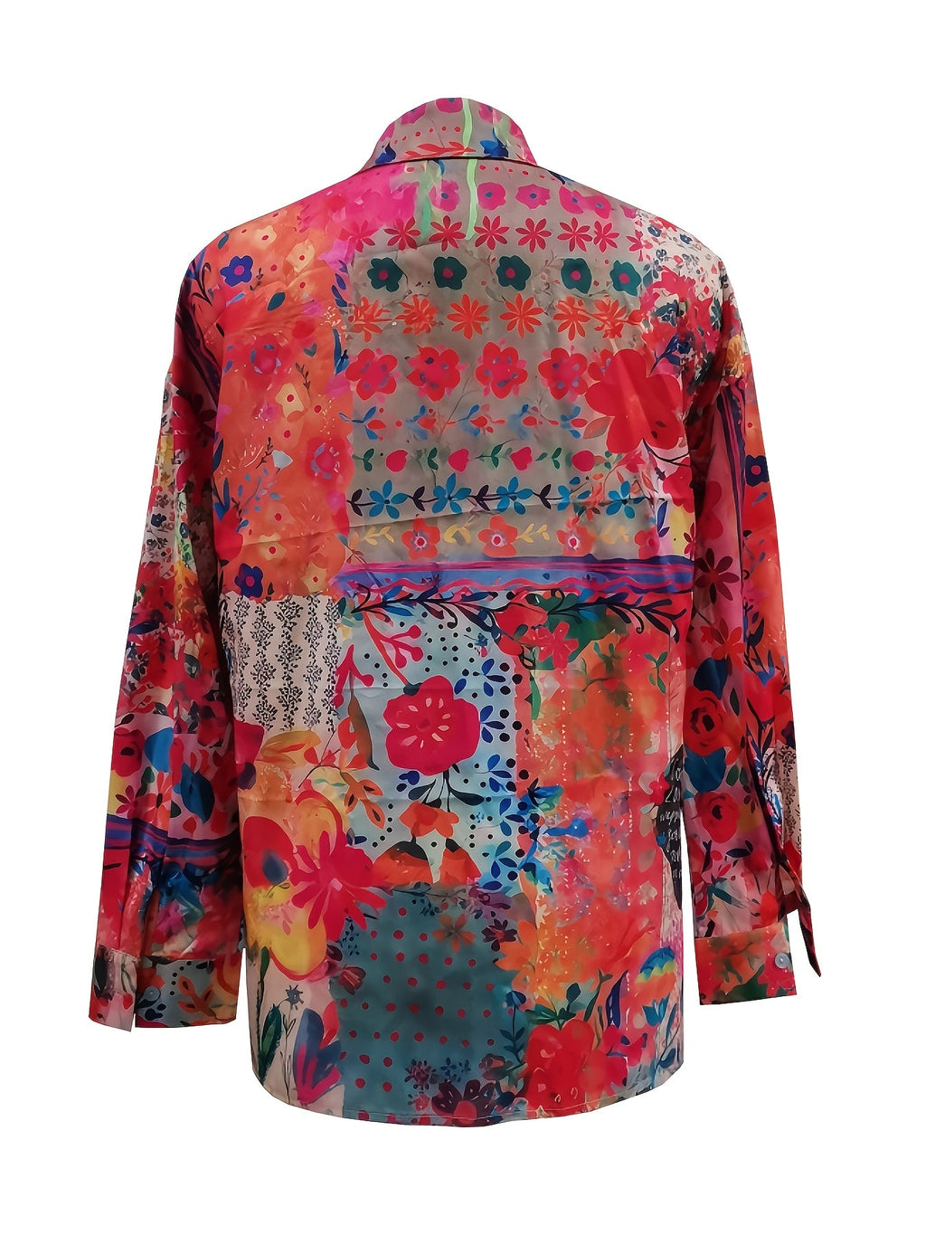 Blossom | Floral Collared Long Sleeve Shirt for Women