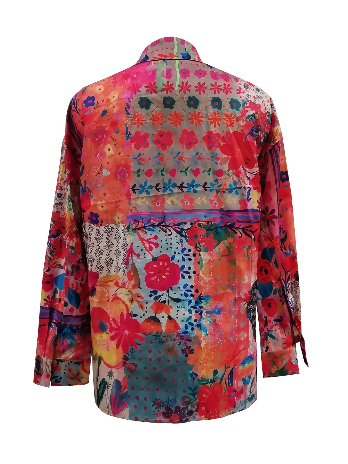 Blossom | Floral Collared Long Sleeve Shirt for Women